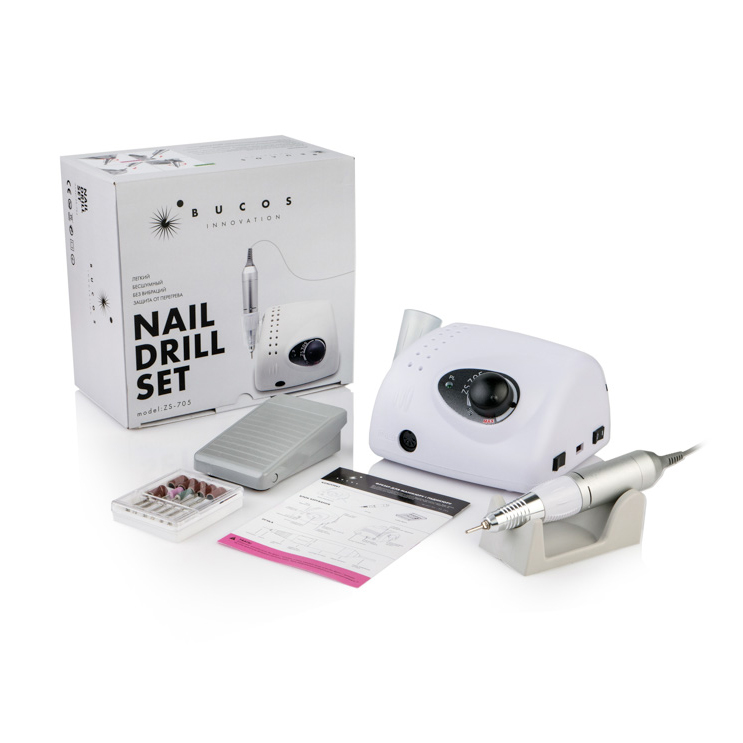 Фрезер BUCOS Nail Drill ZS-705 35000 обертів, Білий, 65 Вт