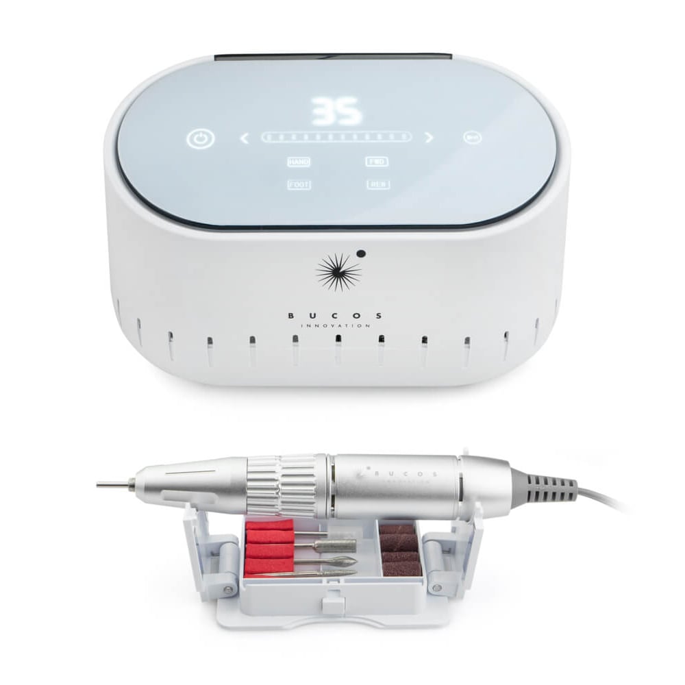 Фрезер для манікюру та педикюру BUCOS Nail Drill X3 Pro White Pearl 35000 обертів, білий, 65 Вт