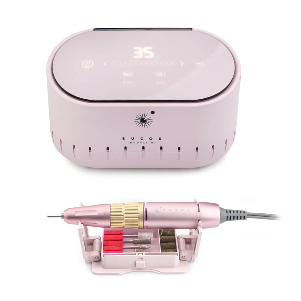 Фрезер для манікюру та педикюру BUCOS Nail Drill X3 Pro Light Pink 35000 обертів, рожевий, 65 Вт